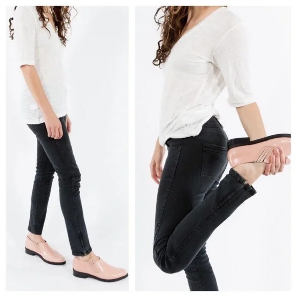 Emerson Fry Black Mick Distressed Moto Style Jeans in Size 4